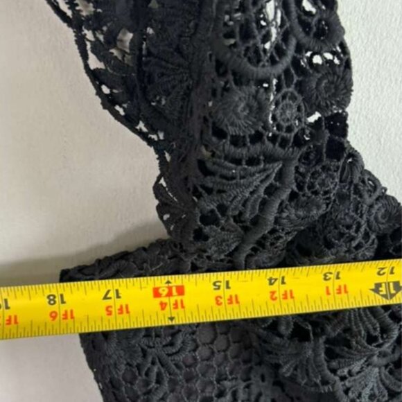 Lovers+Friends Womens Asymmetrical Festive Long Embroidered Dress Black Size L - Picture 2 of 12